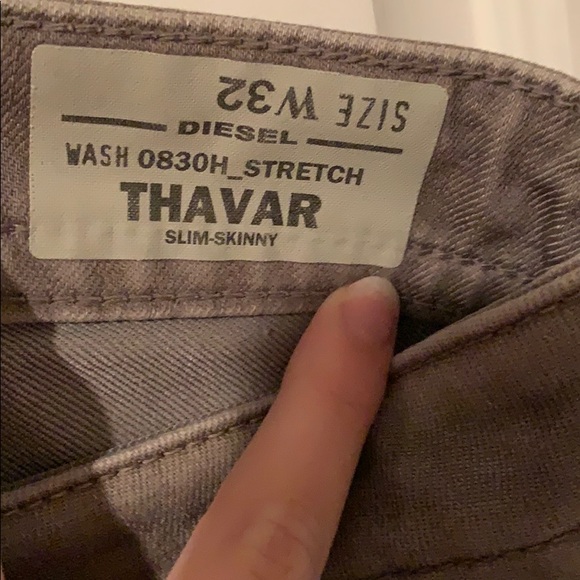 Slightly Distressed Grey Diesel Jeans - Picture 3 of 4